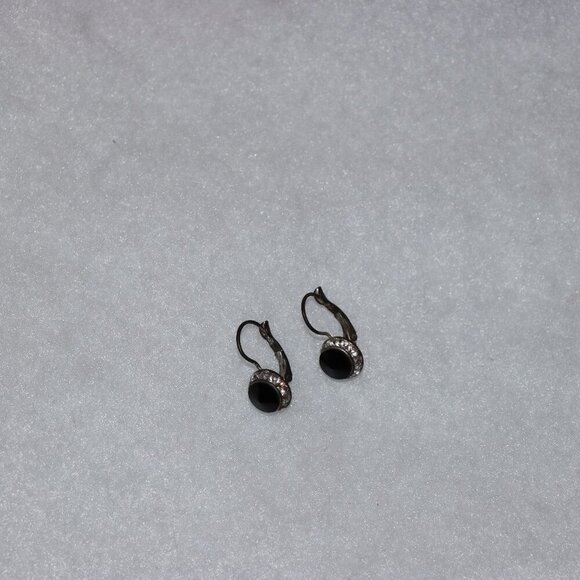 Vintage black round disk with sparkle studs - Picture 3 of 4